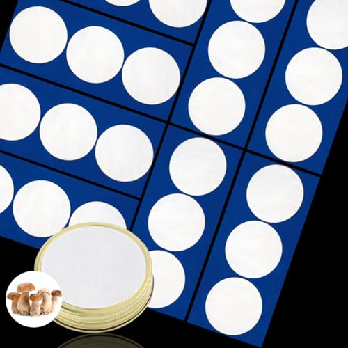 24 Pieces Synthetic Filter Paper Stickers 58 mm PTFE Filter Disc 0.3 μm for Mushroom Cultivation Wide Mouth Jar Lids