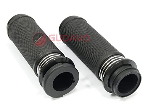 Black 1" Grip Handlebar Grips With Electronically Controlled Throttle Fits For Harley Davidson Electra Glide Standard Ultra Limited Cvo Cnc Aluminium With Anti-Slip Rubber 25.4Mm Grips #TOP3