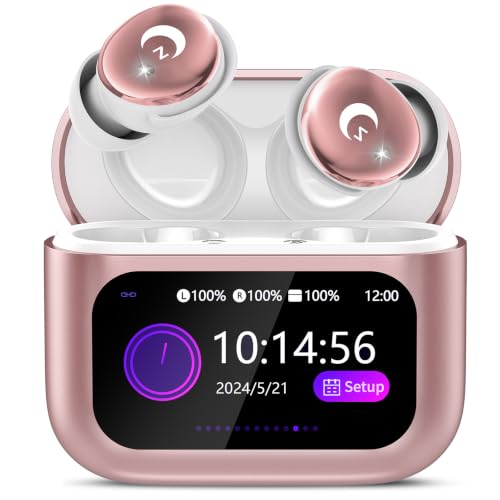 Image of 2026 Sleep Earbuds Bluetooth 5.4 in Ear Smart Touch Screen Ear Buds, 48H Playtime Mini Sleep Headphones Small Design for Side Sleepers, 5 EQ Modes, Crystal-Clear Calls, IPX7 Waterproof Earphones Rose