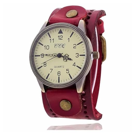 FENKOO - Reloj de Pulsera analógico de Cuarzo con Correa de Piel Vintage, Unisex, Esfera Grande