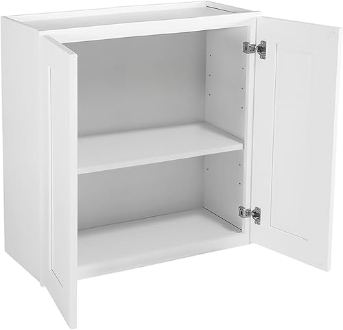 Miniatura 108 de Brookings Shaker - Armario de cocina de pared sin ensamblar W2736, 27 ancho x 12 profundidad x 36 alto, pintado blanco con Sherwin Williams®, madera