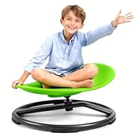 UIIKOLB Spinning Chair for Autistic Kids (3-18 Years), Sensory Swivel Chair for Teens with ADHD/Autism – 21×19 Inch 220LBS Weight Capacity Seat – Sit and Spin Calming Toy for Body Balance(Green)