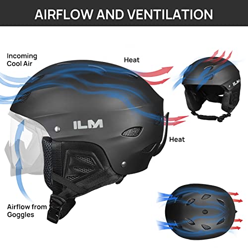 ILM Ski & Snowboard Helmet for Adult Men Women, Youth & Kids Snow Sports Snowboarding Helmets Goggles Compatible Model S1-17 - Image 5