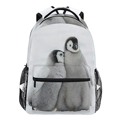 JUMPBEAR Travel Backpack Laptop Slim Waterproof Durable Casual Daypack for Women Men Snow Penguins College Schoolbag Cover