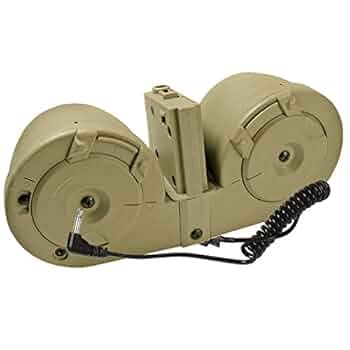 期間限定値下げ中★ICS 電動給弾式 ドラムマガジン for 電動M4 ブラック 電動給弾 1000連ドラムマガジン M4/M16 電動ガン用 (黒