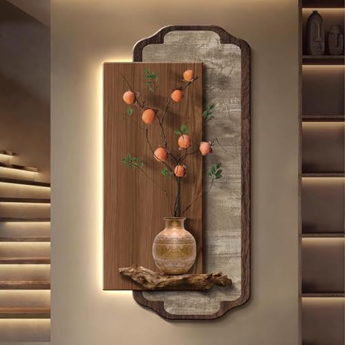 Peinture murale décorative 3D grès minimaliste éclairage LED couloir