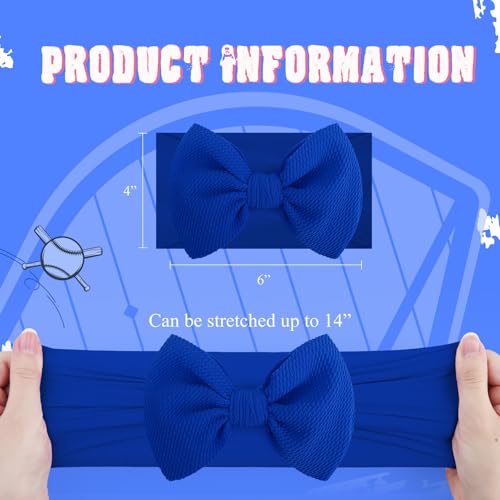 Baseball Bows for Girls Infant Headbands Charm Big Bows for Baby Sport Game Bow Soccer Hair Bow Baby Girl Headbands with Bows Infant Football Gifts Red Blue4