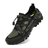  LECYGNB Zapatillas de Senderismo Hombre Zapatillas de Trekking Ligeras Zapatillas de Trail Running Antideslizantes Zapatos para Correr Gimnasio Sneaker Verde Ejercito 41