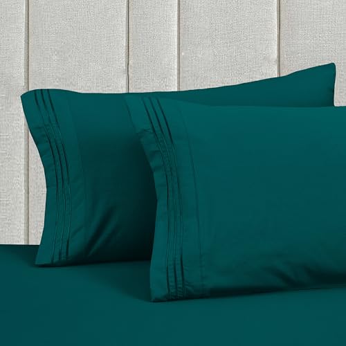 Image of Mocassi Luxury 4-Piece Sheet Set, Ultra Soft 1800 Premium Hotel Quality Microfiber Sheet Set, Fits Mattresses Up to 18 to 24 Inches Extra Deep Pocket - Breathable and Secure Fit, Twin, Marine Blue
