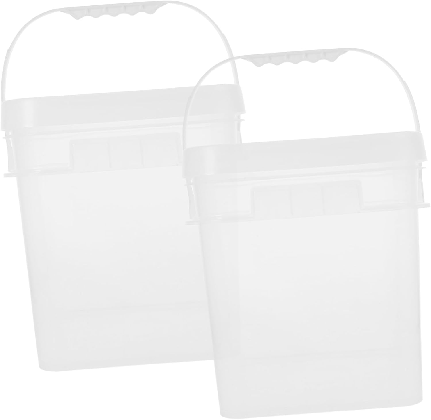 Cabilock 2pcs Airtight Food Storage Buckets Grain Container for Dog Cat Food Rice Flour Snacks Material Easy to Store Stylish Design Spoon for Convenience