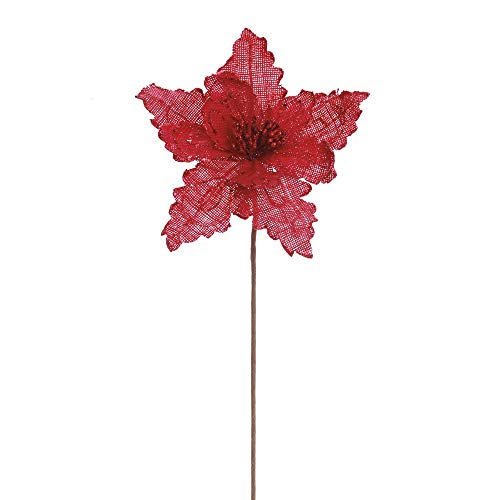 Flor Decoração Natal P/Árvore Natal 64Cm Vermelho