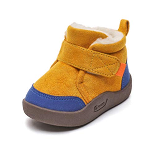 Baby Boys Girls Winter Boots Warm Faux Fur Anti-Skid Soft Toddler Snow Boots Plush Shoes (6 Toddler, A-Yellow)