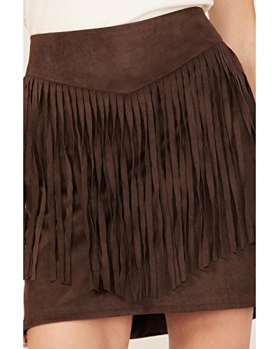 Ariat Women's Monument Valley Faux Suede Fringe Skirt Brown 102