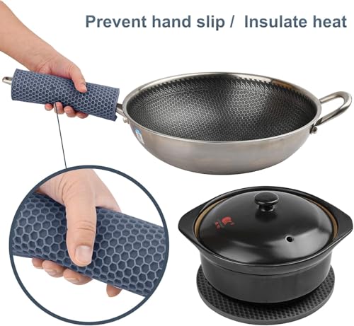 Image of Afrodite 4 PCS Silicone Trivet Mats, Food Grade Silicone, BPA Free, Versatile Silicone Hot Pads for Kitchen, Suitable for Fondue Mats, Can Openers and Spoon Rests