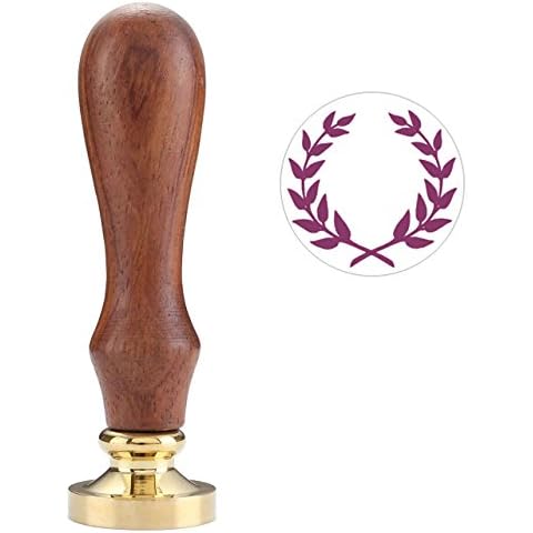 Wax Seal Stamp, Mogoko Vintage Wax Seal Stamp with Wooden Handle Copper Head (Olive Branch) Cover