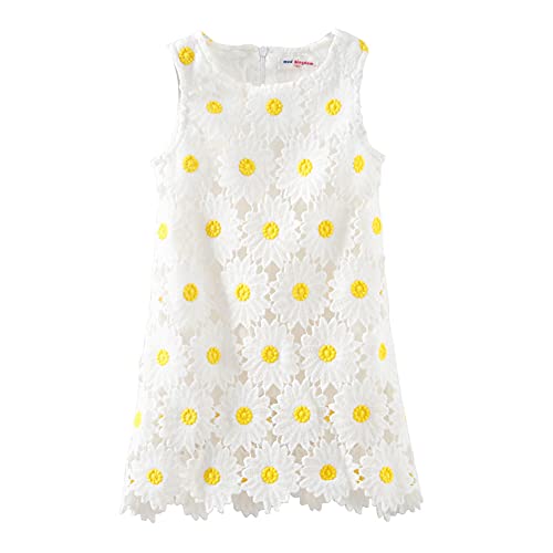 Mud Kingdom Boutique Girl Dress White Sunflower