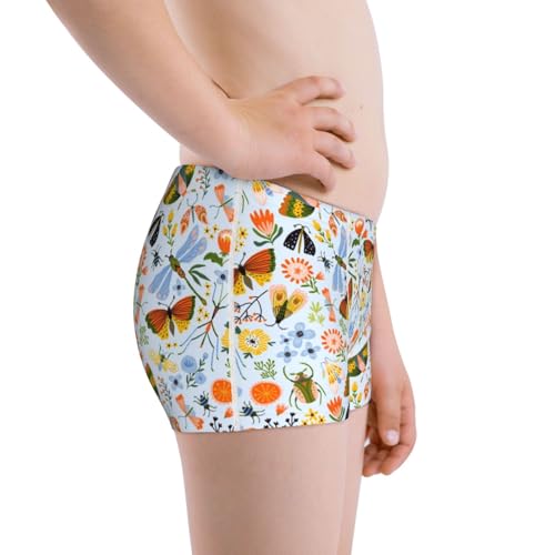 Boys' Cotton Boxer Brief Soft Underwear-Insects And Flowers2