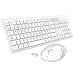 TedGem Teclado y Raton Inalambrico Español, 2.4G Teclado Inalambrico USB Teclado Raton Inalambrico PC Ergonómico Teclado Inalambrico PC con 105 Tecla para Windows 7/8/10/2000 / XP/Vista(Blanco)