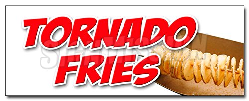 36" Tornado Fries Decal Sticker Spiral Cut deep Fried on a Stick Potatoes