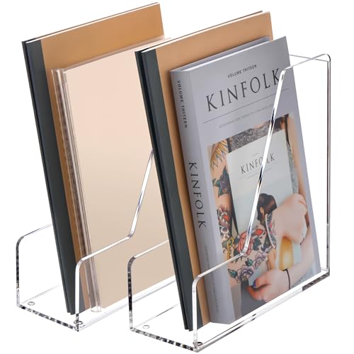 SANRUI Lot de 2 porte-revues A4 en acrylique transparent pour bureau, salle de classe, étude
