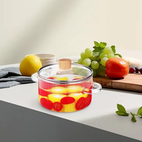 Casserole transparente en verre et finitions bois design moderne - 7