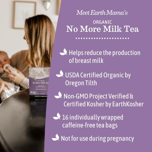 Earth Mama 72GG No More Milk Tea | Organic Herbal Tea Bags To Reduce Breast Milk Production thumb #2