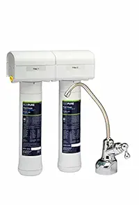 EcoPure ECOP20 No-Mess Dual Stage Drinking Water Filtration System - Built in USA - NSF Certified - Better Tasting Water