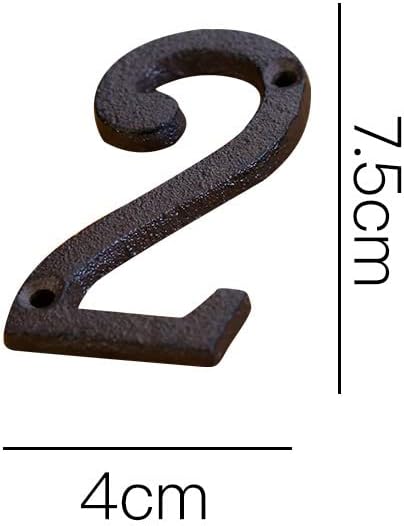 Miniatura 5 de Número de casa de 3 pulgadas, números de dirección para casas, números de casa para exteriores, número de metal de hierro fundido, número de buzón