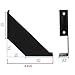 Iron 8 inch Shelf Brackets Flat Angle Curved Black Floating Industrial Shelves Support Brackets, Set of 2