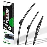 3 Wipers OEM Quality Premium All-Seasons double lifespan Wiper blades compatible with 2009-2020 Fit， 28'+14'+14' for front and rear windshield