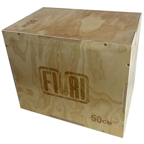Cajón Pliométrico de Madera, para Crossfit y Entrenamientos Funcionales, Fabricado en Madera Sólida Contrachapada de 18mm, Medidas 40x50x60cm