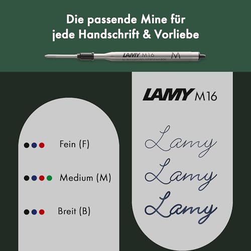 Lamy AL-star pine Kugelschreiber - leichter Kuli mit transparenten, ergonomischen Griff & Gehäuse aus Aluminium - inkl. Großraummine M 16 in schwarz