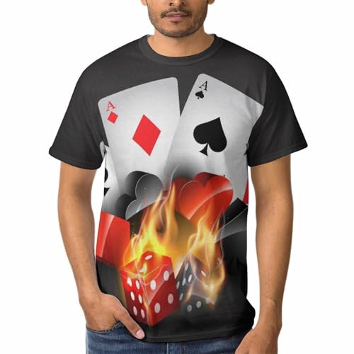 T-shirt Poker de Feu homme anti-déformation à col rond confortable