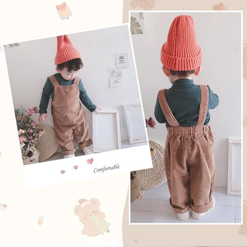 image for Mornyray Toddler Kids Baby Boy Girl Soft Corduroy Suspender Pants Kids