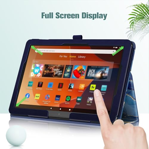 Fintie Folio Case for All-New Amazon Fire HD 10 and 10 Plus Tablet (13th/11th Generation, 2023/2021 Release) - Slim Fit Standing Cover with Auto Sleep/Wake, Ocean Marble by FINTIE - Image 7