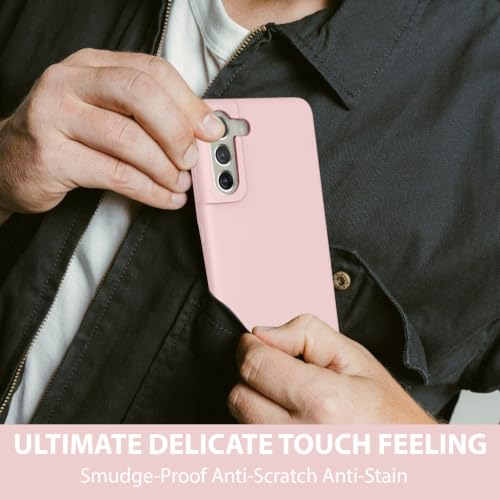 Image of LIRAMARK Liquid Silicone Soft Back Cover Case for Samsung Galaxy S21 FE 5G (Pink)