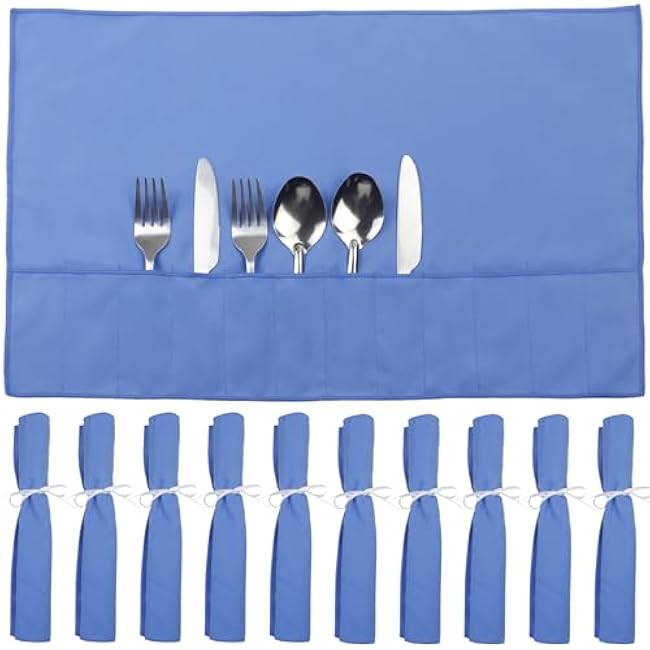 Silverware Organizer Cloth Felt 10 Pcs White