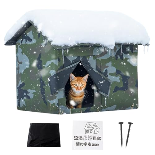 Casa aislada para gatos, refugio resistente a la intemperie, espacio , plegable y lavable, impermeable para gatos, perros, , pollos, animales, exteriores, patio, balcón, jardín, usos
