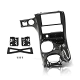 PIT66 Dash Bezel Kit Double Din Center Radio Compatible with Chevy Corvette C5 1997-2004 10407815 Carbon Fiber Black