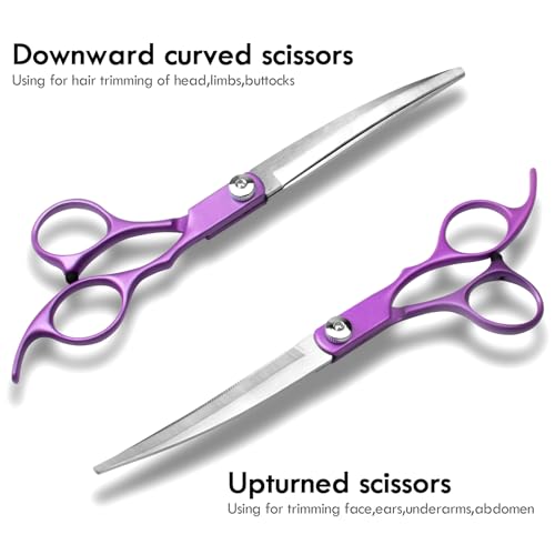 Dog Pet Grooming Scissors Shears Set,Professional 5 in 1 Hairs Tool Accessories for Dogs, Cats and Other Animals (Purple) Dog Pet Grooming Scissors Shears Set,Professional 5 in 1 Hairs Tool Accessories for Dogs, Cats and Other Animals (Purple)