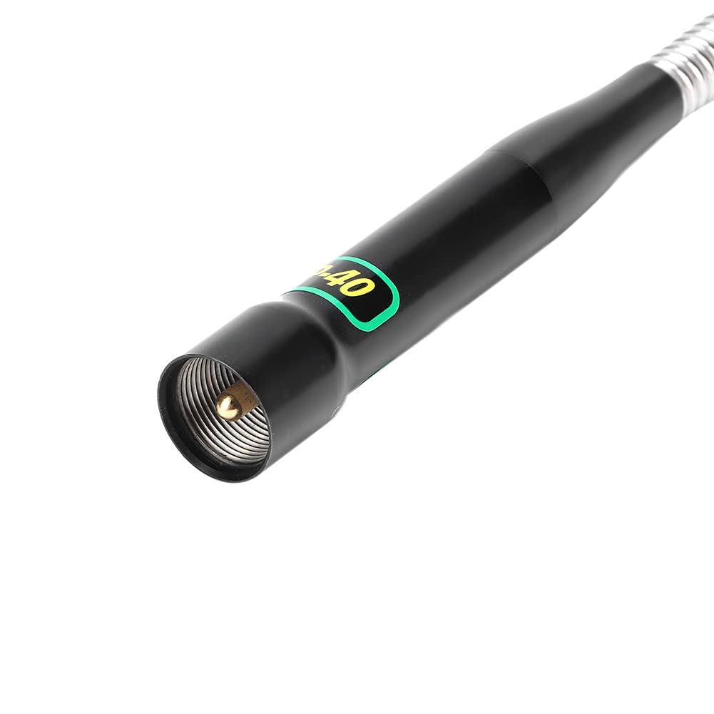 Antena de Doble Banda, SP-40 100W UHF Látigo Aéreo de Radio Móvil para Walkie Talkie Coche Taxi Vehículo Comunicación Bidireccional (Negra)