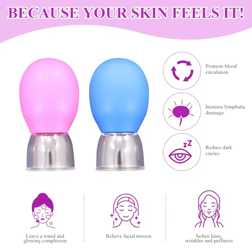 Cupping Kit for Massage Therapy and Versatile Headbands, 10pcs Anti Aging Face Cupping Cups for Face & Neck Lift, Facial Cupping & Myofascial Massage for Beauty at Home - Image 4