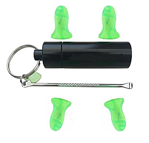 Sleeping Earplugs/Acoustic earplugs/Swimming Earplugs with Earpick,36dB Highest NRR, Comfortable Hearing Protection for Shooting, Travel, Swimming, Work and Concerts-Green/5 pairs