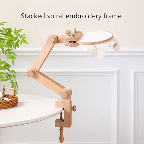 Métier à broder de table support réglable cadre broderie bois noble poli