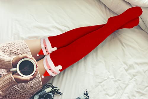 Image of Benefeet Sox Girls Cute Animal Fuzzy Knee High Socks Womens Funny Striped Cozy Winter Warm FluffyThigh High Socks Leg Warmers