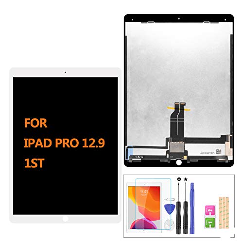 A-MIND for iPad Pro 12.9(2015)フロントパネル 液晶パネル 修理用交換用LCD修理工具付き、画面保護フィルム付属 - 対応機種A1584 A1652 (ボード付き ホワイト)