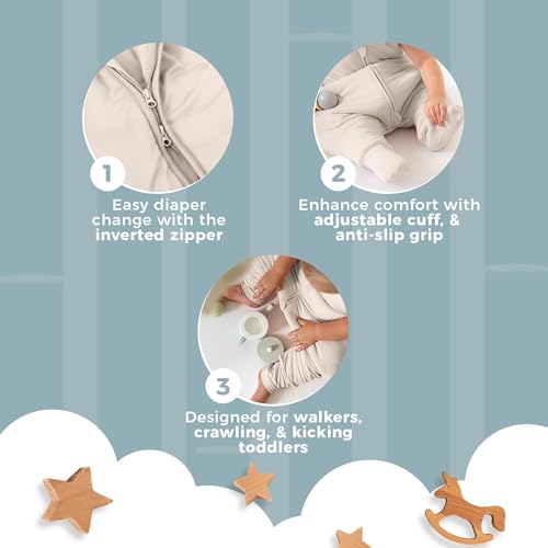 Image of Sleeveless Soft Baby & Toddler Sleeping Sack, Breathable with Adjustable Feet Cuffs & Anti-Slip Grip