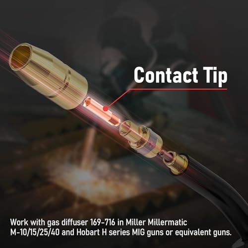 Image of YESWELDER 25pk Contact Tip 000-068 (0.035 inch) MIG Welding Tip for Miller Millermatic M-10 M-15 M-25 M-40 M-100 M-150 Hobart H-9 H-10 MIG Torch