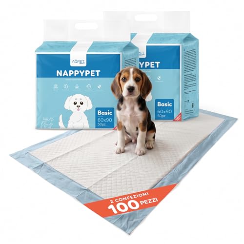 AQPET Tappetini igienici assorbenti Traverse per Animali Domestici Cuccioli Pannolini per Cane, 60x90 cm, 100 Pezzi