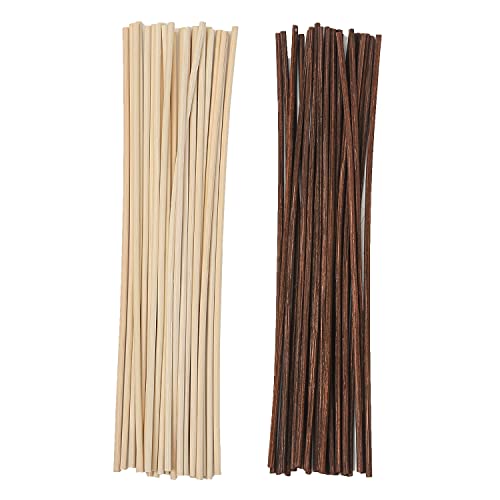 Nongcunren 25Pcs White And 25Pcs Brown Rattan Reed Diffuser Sticks Replacement Rattan Reed Diffuser Refill Sticks (White+Brown) #TOP7